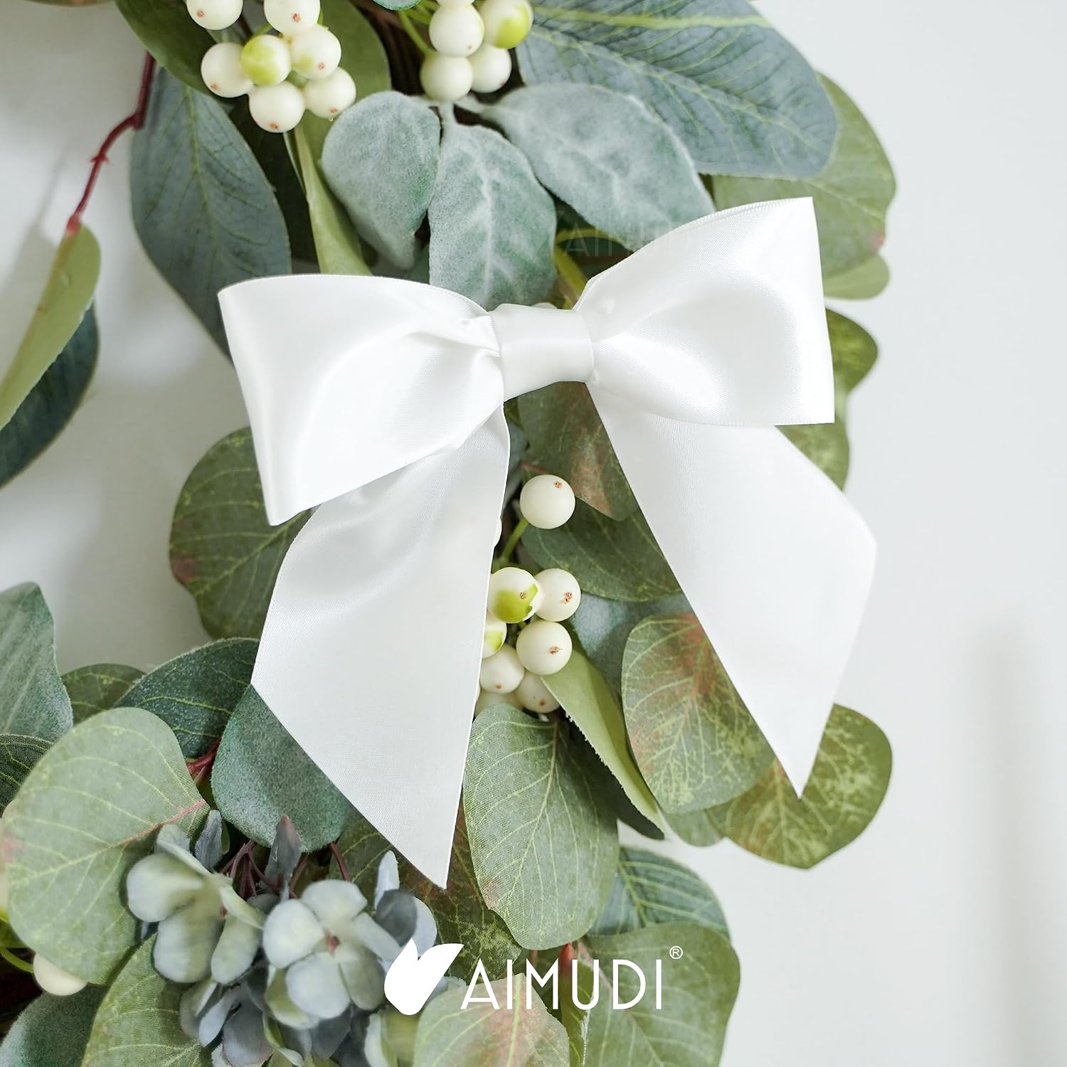AIMUDI White Satin Bows 5.5" Bows for Gift Wrapping Satin Twist Tie Bows Premade Ribbon Bows for Treat Bags Invitations Baskets Crafts Wreaths Wedding Birthday Baby Shower Party Decorations, 24 PCs