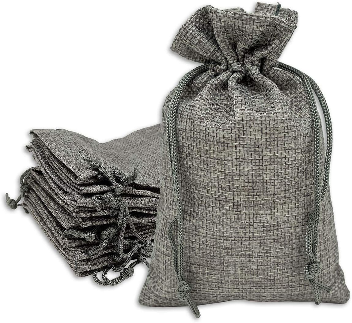 natural jute burlap fabric gift bags w. drawstrings, main product view