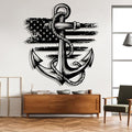 lunwall Metal Anchor Wall Decor, Anchor Metal Sign, Metal Anchor Decor, Anchor Metal Wall Art, Metal Nautical Wall Decor, Metal Wall Decor Coastal, Anchor Wall Decor (black, 28L x 25W / 70 x 63 cm)