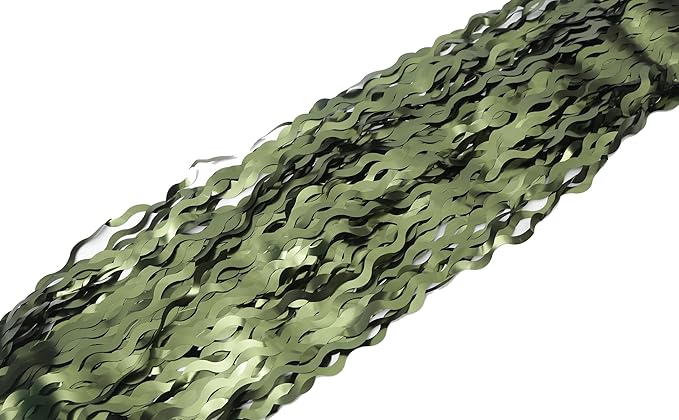 4 Pack Wavy Olive Green Streamers Backdrop Jungle Party Decorations - 3.3x6.6ft Foil Fringe Curtains Photo Booth for Dinosaur Animal St Patrick's Day Football Decor