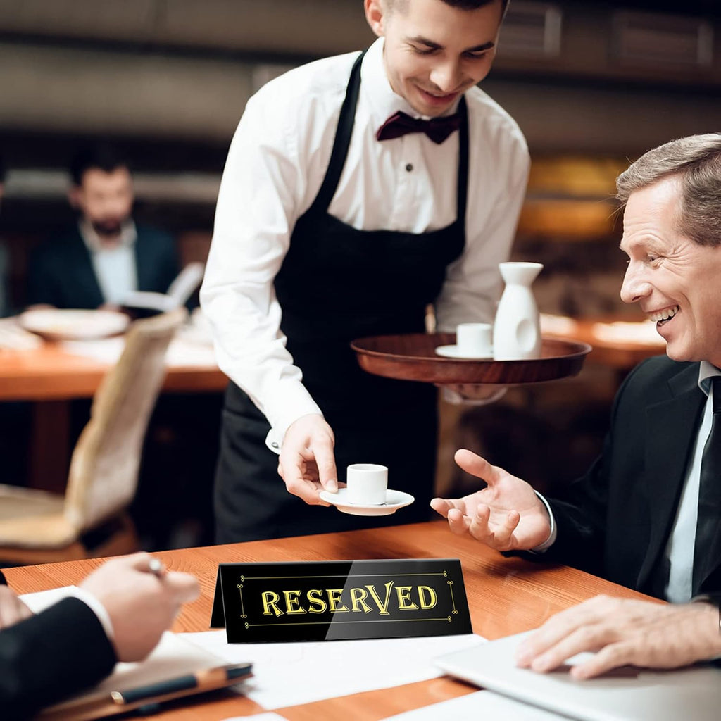 WATHFKCU 20PCS Acrylic Reserved Table Tent Signs, Reservation Seat Signs for Wedding, Restaurant, Office, Meeting Chairs