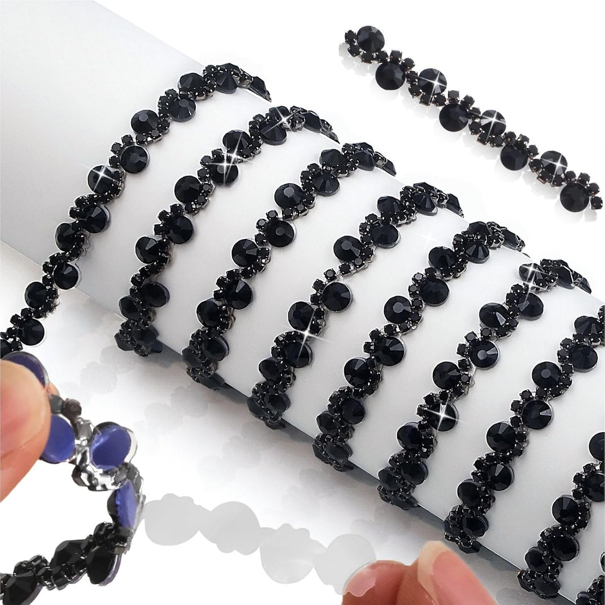 bijou joon 6 yards black self adhesive rhinestone, main product view