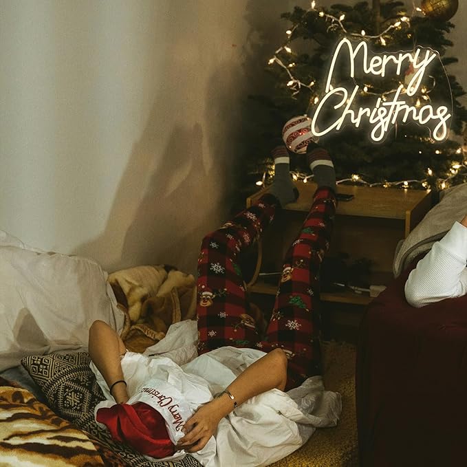 Merry Christmas Neon Sign USB Powered Merry Christmas Neon Light Sign for Christmas Decor Dimmable LED Christmas Light Up Sign for Christmas Home Party living Decor （16.5 * 12.6 In）