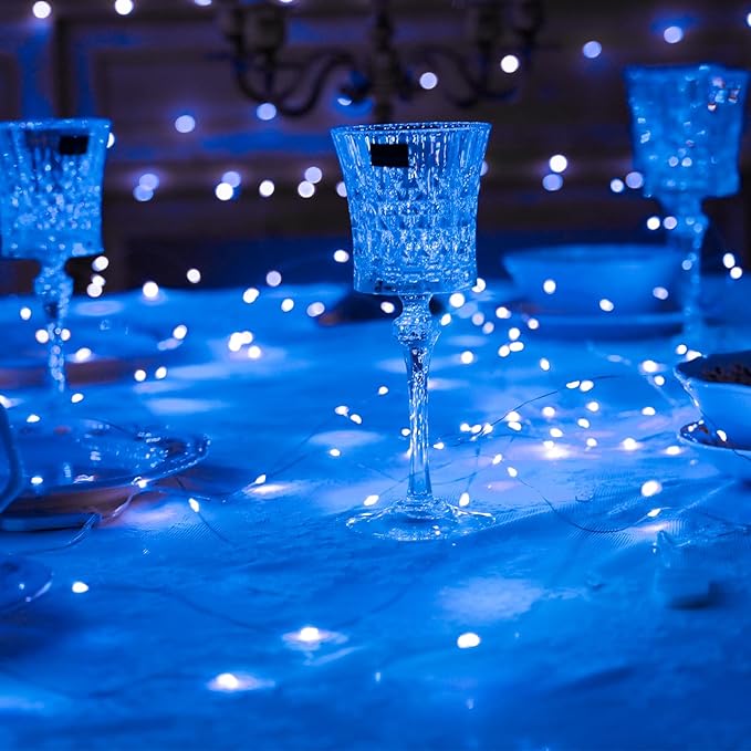 HXWEIYE 6 Pack Blue Fairy Lights Battery Operated, 7ft 20LED Mini Mason Jar Fairy String Lights, Waterproof Firefly Starry Light for DIY Wedding Party Bedroom Patio Christmas Décor