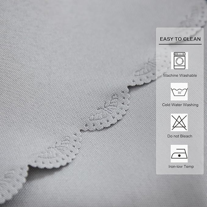 Small Square Grey Tablecloth 24 x 24 Inch Polyester Fabric Washable Table Cover Decorative Wrinkle Resistant Solid Color Table Cloth for Nightstand Party Wedding Camping