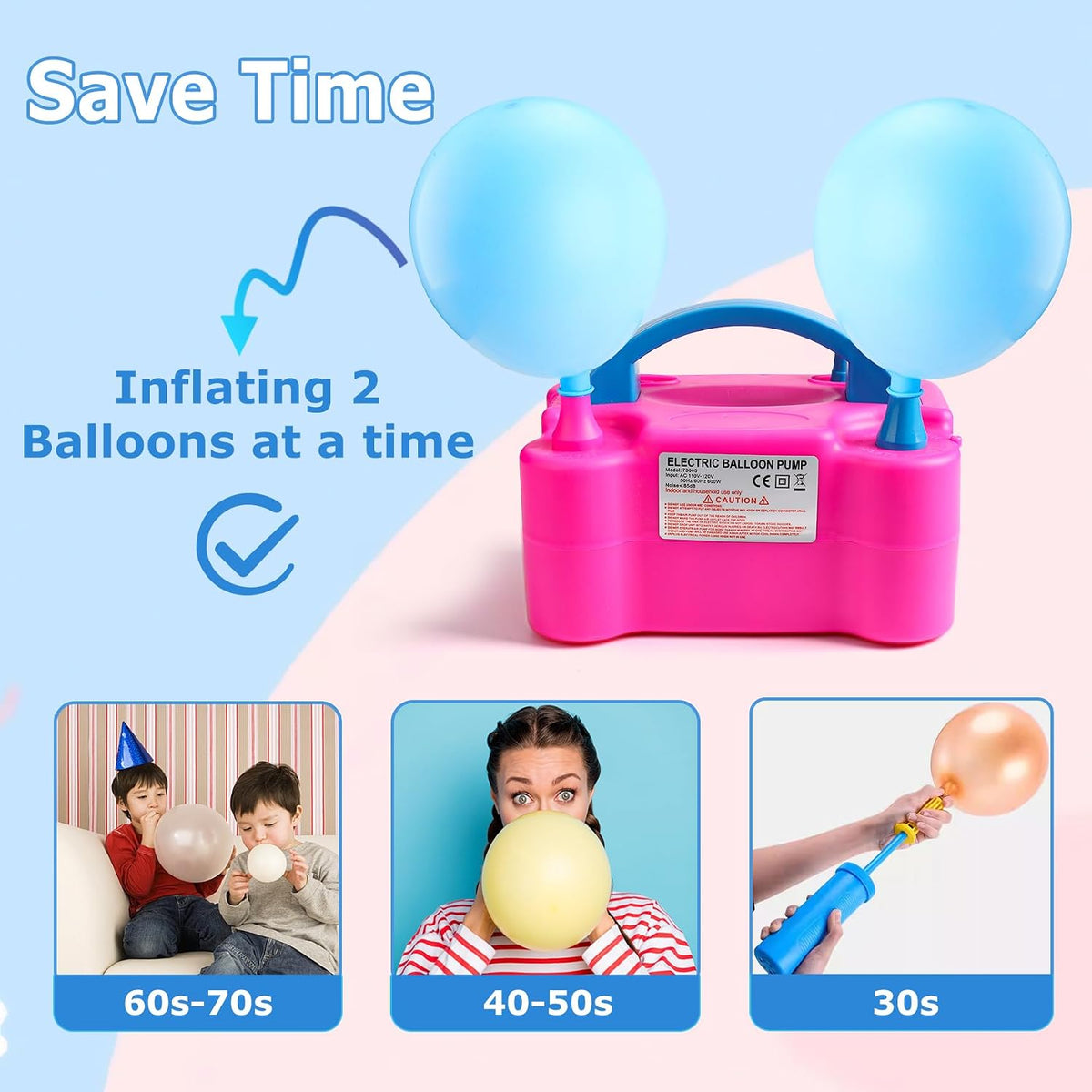 balloon arch kit with balloon pump electric, close-up detail