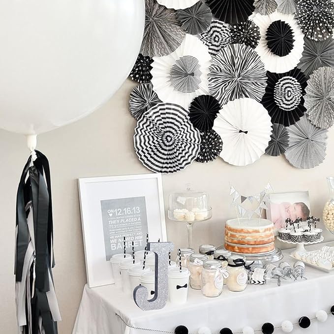 TONIFUL 8 Inch Silver Glitter Letter J Table Centerpiece A-Z Silver Birthday Party Decorations,Silver Alphabet J for Birthday,Chrismas,Graduation,Bridal Shower,Wedding,Anniversary Party Supplies