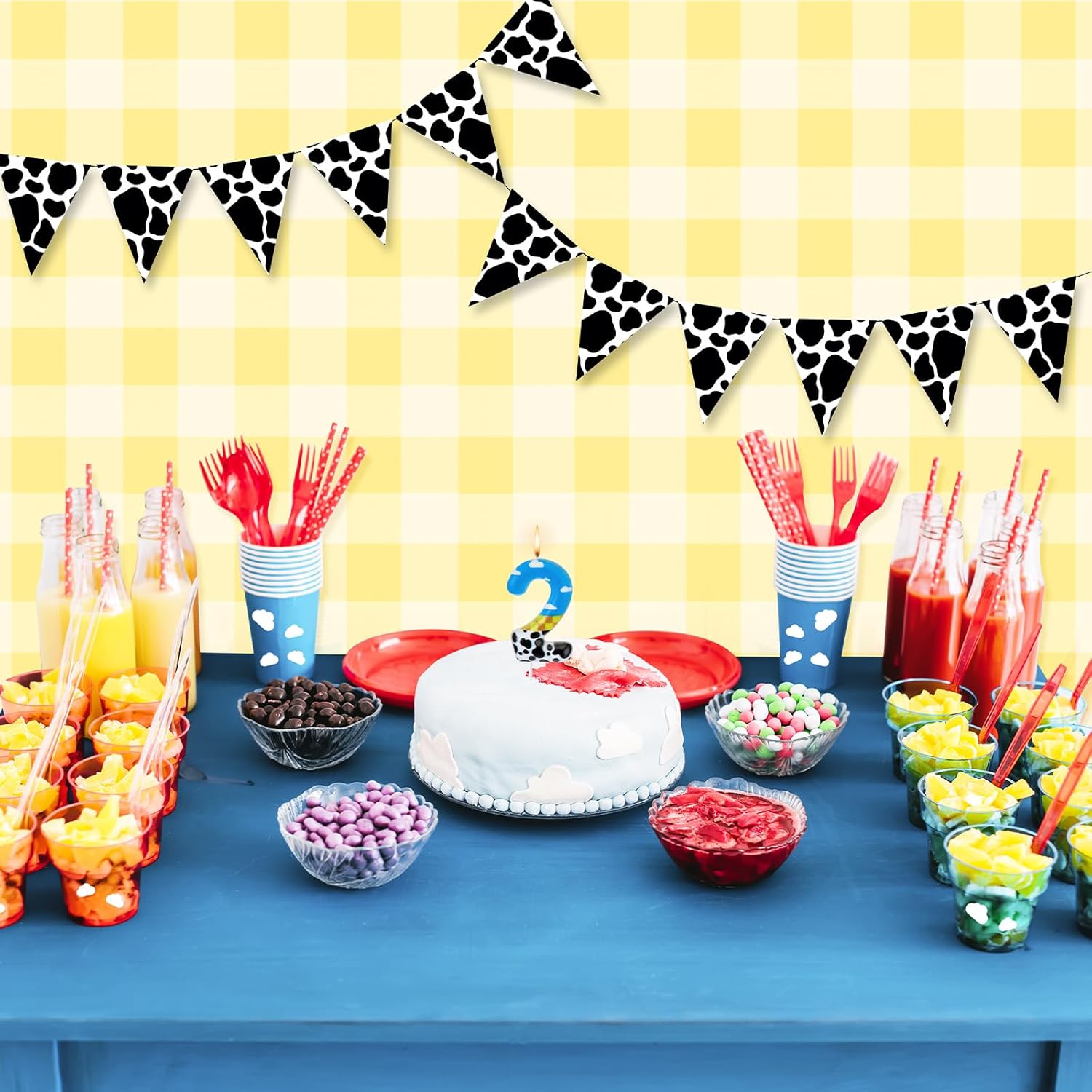 Threlaco Toy Inspire Game Birthday Number Candle for Kids Toy Cartoon Cake Topper Decorations Cartoon Party Supplies for Boy Girl Birthday Celebrations(Number 2)