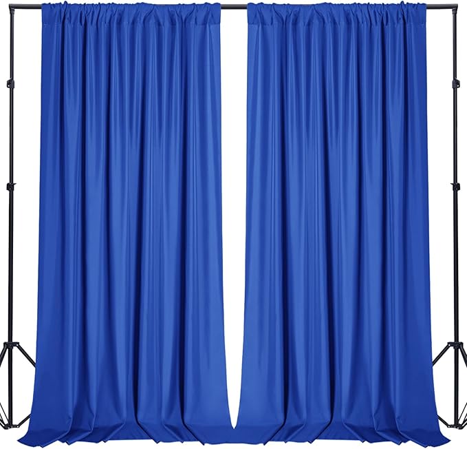 Sugargirl 10x10FT Royal Blue Backdrop Curtains Polyester Photo Backdrop Drapes Curtains 2 Panels with Rod Pockets for Party Birthday Wedding Photography Home Decoration