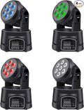 BETOPPER Moving Head RGBW, DJ Lights, Sound Activated/DMX Lighting, Moving Head Lights for Stage, Party, Live, DJ, Bar, Disco Lighting (7x8W 4 Packs)