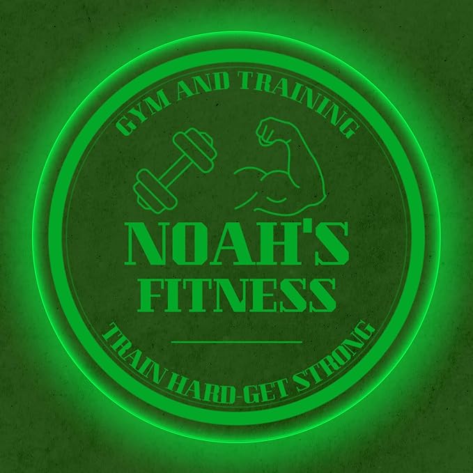 Custom Gym LED Sign – Personalized Color Changing Acrylic Wall Decor for Home Gym, Workout Room, or Man Cave (Gym, 12 INCHES)