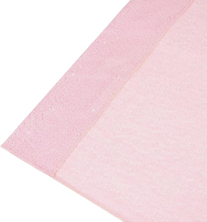 Eternal Beauty Sequin Backdrop Curtains, 2x8 Ft-2 Panels Pink Back Drop for Shimmer Photography Party Wedding Birthday Decor