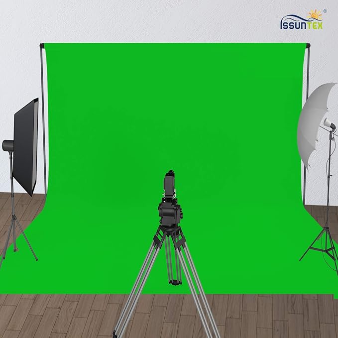 ISSUNTEX 10X10 ft/3X3 Meters Background Photo Backdrop, Photo Studio, Collapsible High Density Screen for Video Photography and Television-Green