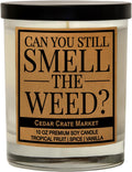 Cedar Crate Market - Funny Candle for Weed Lovers - Tropical Fruit, Spice & Vanilla Scented, Premium Soy Candle – Hilarious Gift for Hippie Friends, Roommates, Boho Housewarming – Hand Poured in USA