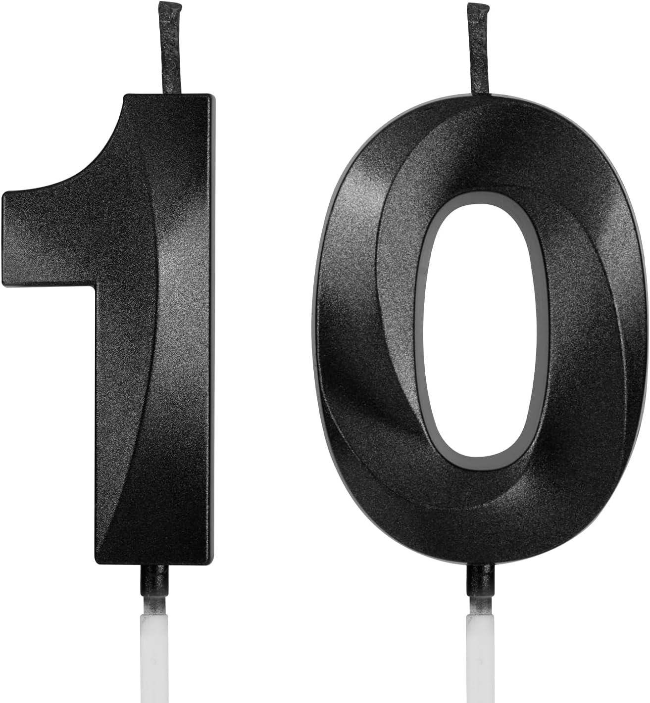 Number 10 Birthday Candles, 1.96 Inch Happy Birthday Cake Candles Cupcakes Topper Decoration for Birthday Party Wedding Anniversary Celebration Supplies (Black)