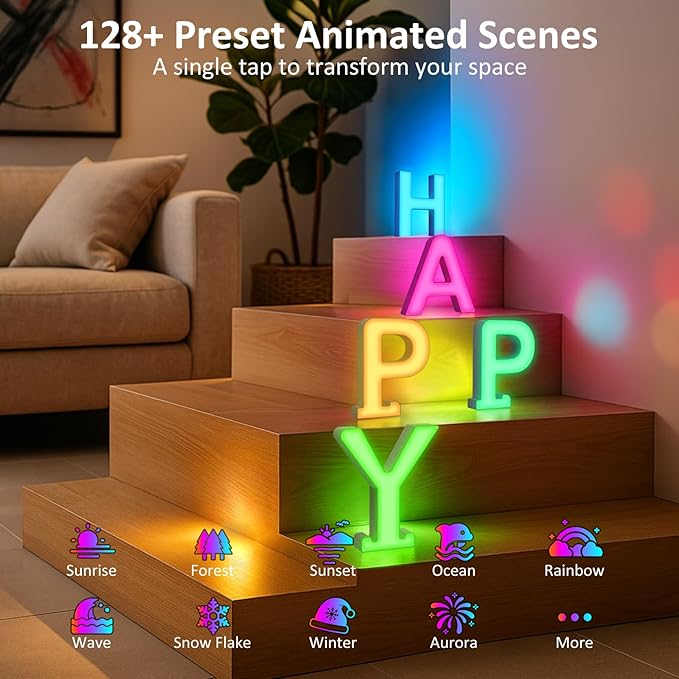 OJQ Light Up Letters Led Lights- Marquee Letters for Room Decor Wall Lights - Christmas Gifts Music Sync Color Change Colorful, Christmas Birthday Gifts for Girl, Teen Girls Gifts Home Wall Decor