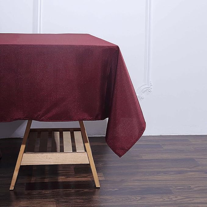 Efavormart 70" Premium Square Polyester Tablecloth for Wedding Kitchen Dining Events - Burgundy