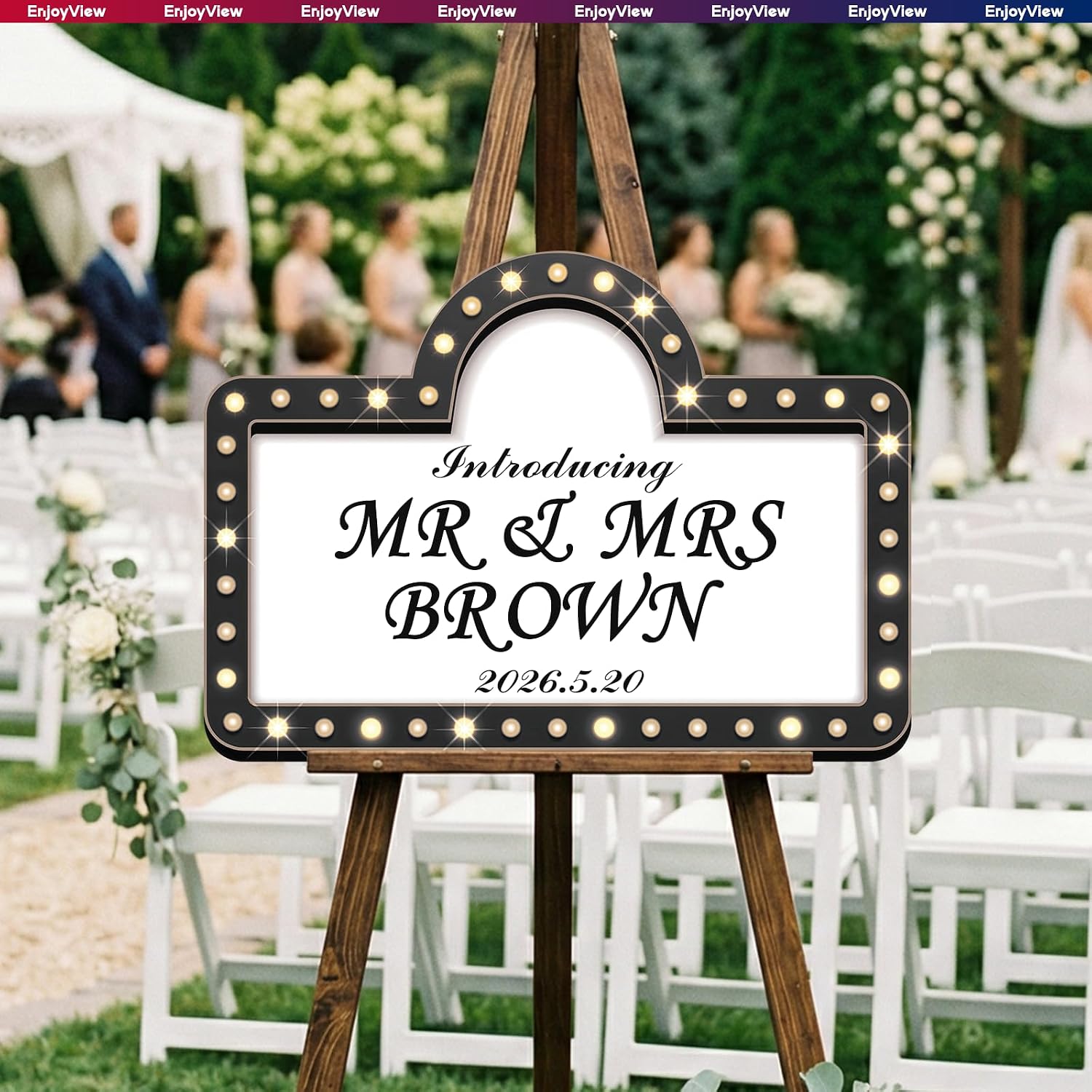 Custom Wedding Bottle Service Sign for Entrance, Bridal Party Entrance Props, Club Style Wedding Decor, After Party & Nightclub Theme, Personalized Name & Text Printed Sign, 12-24", 1Pack