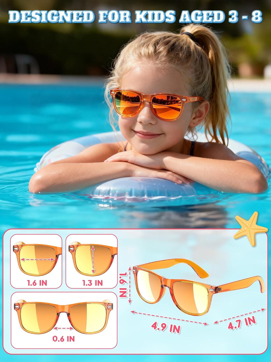 Sumsun Kids Sunglasses Bulk Party Favors 12 Packs Boys Girls Age 3-8 with UV400 Protection for Birthday Graduation Party Supplies (Blocking color 12 Pack)