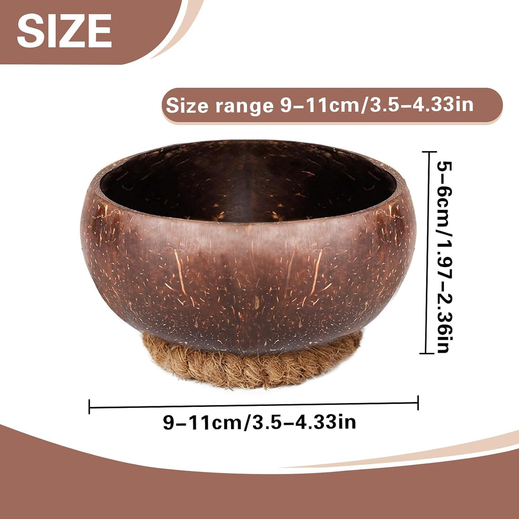 4 PCS Dough Bowl for Candle with Coconut Silk Base, Natural Coconut Shell Bowl Vintage Rustic Farmhouse Decor, Wood Candle Container for DIY Home Crafts Making Farmhouse Table Centerpiece