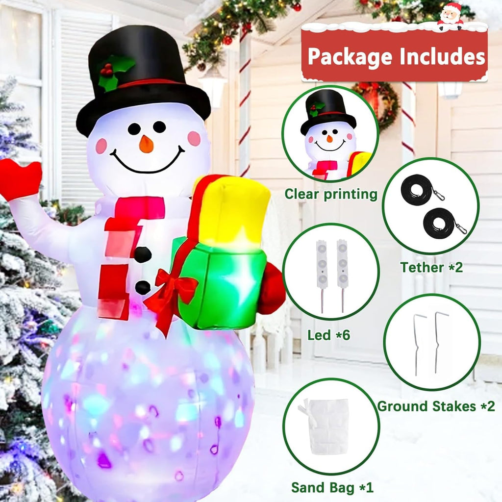 5 ft christmas inflatables snowman outdoor decorations, blow showing dimensions