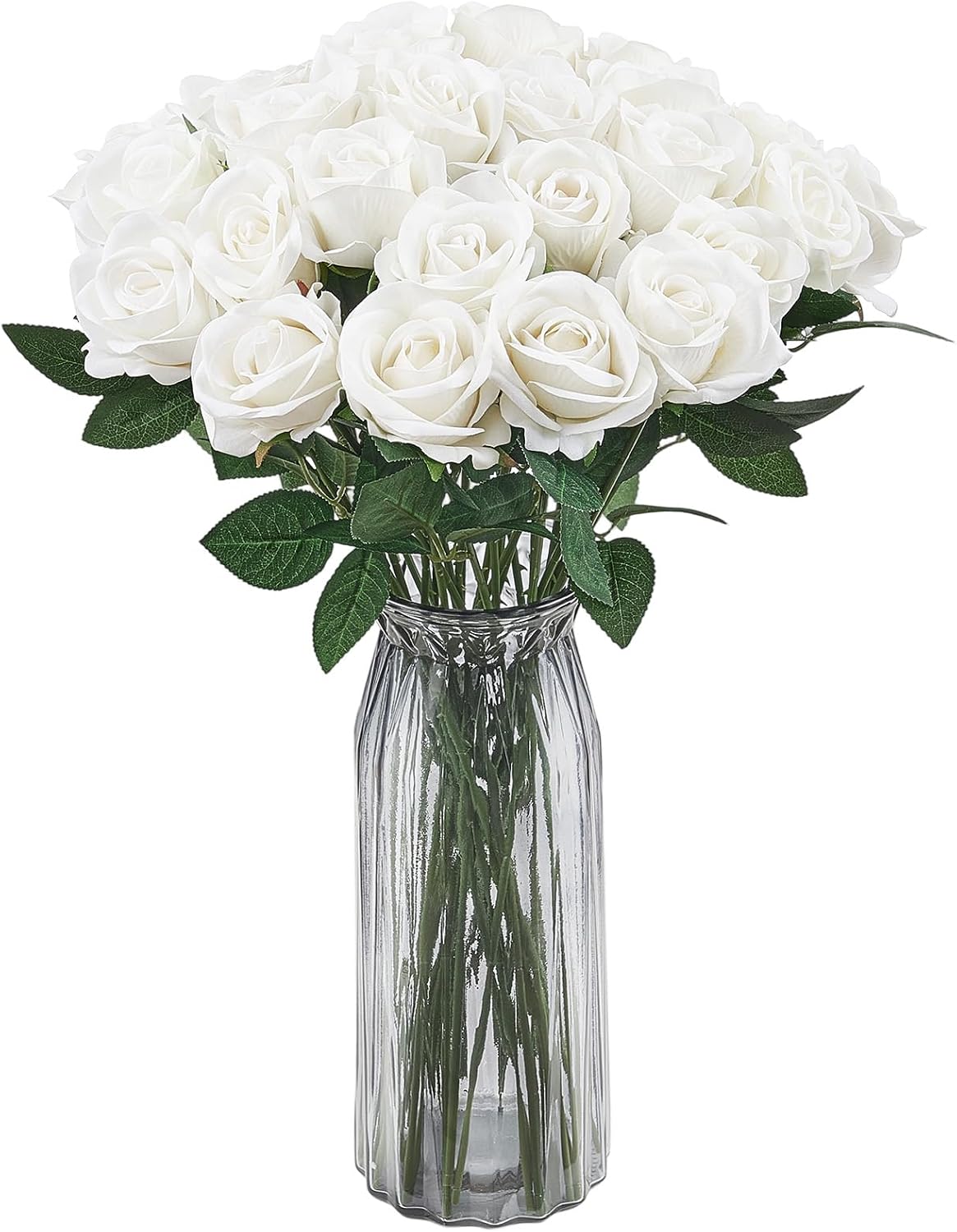 vevor artificial flowers, 120 pcs real looking white, view 12