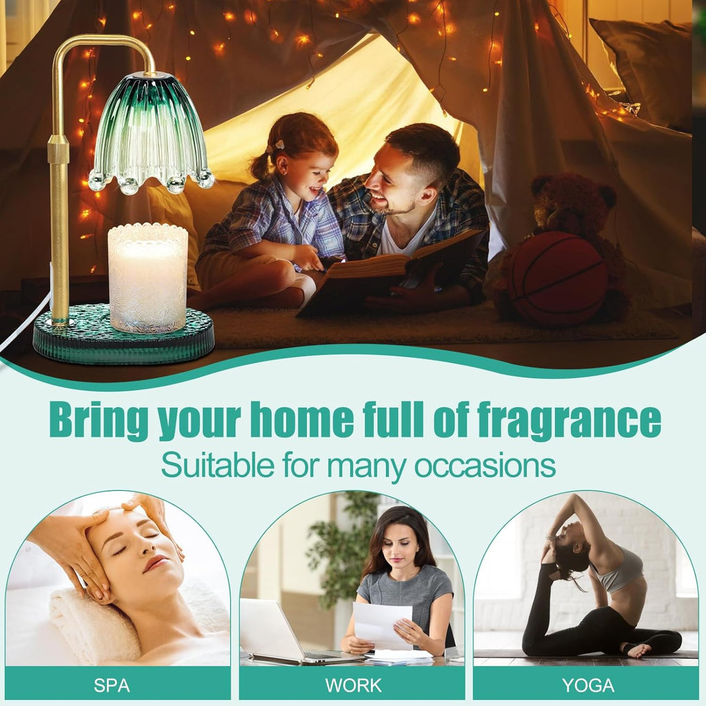 Candle Warmer Lamp with Timer - Electric Wax Melt Warmer with Adjustable Height and Dimmer for Scented Candle Wax, Home Fragrance Décor and House Warming Birthday Gifts for Women Mom
