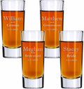 Custom Engraved Shot Glass – 2oz Tall Clear Glass – Personalized Gift for Wedding Party – Classic Etched Barware Keepsake for Groomsmen, Bridesmaids, and More (4)