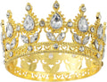 uxcell Mini Crown Cake Toppers, Alloy Queen Princess Little Crown Tiara Cupcake Heart Shaped with Crystal for Birthday Cake Decor Wedding Party, White Gold/White