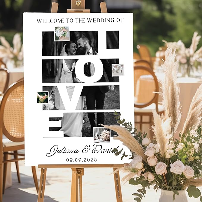 Personalized Pet Wedding Welcome Sign Using Pet Photo, Custom Dog Cat Welcome To Our Wedding Signage Drawing, Custom Gifts for Weddings, Christmas, Engagement Party, Anniversary,
