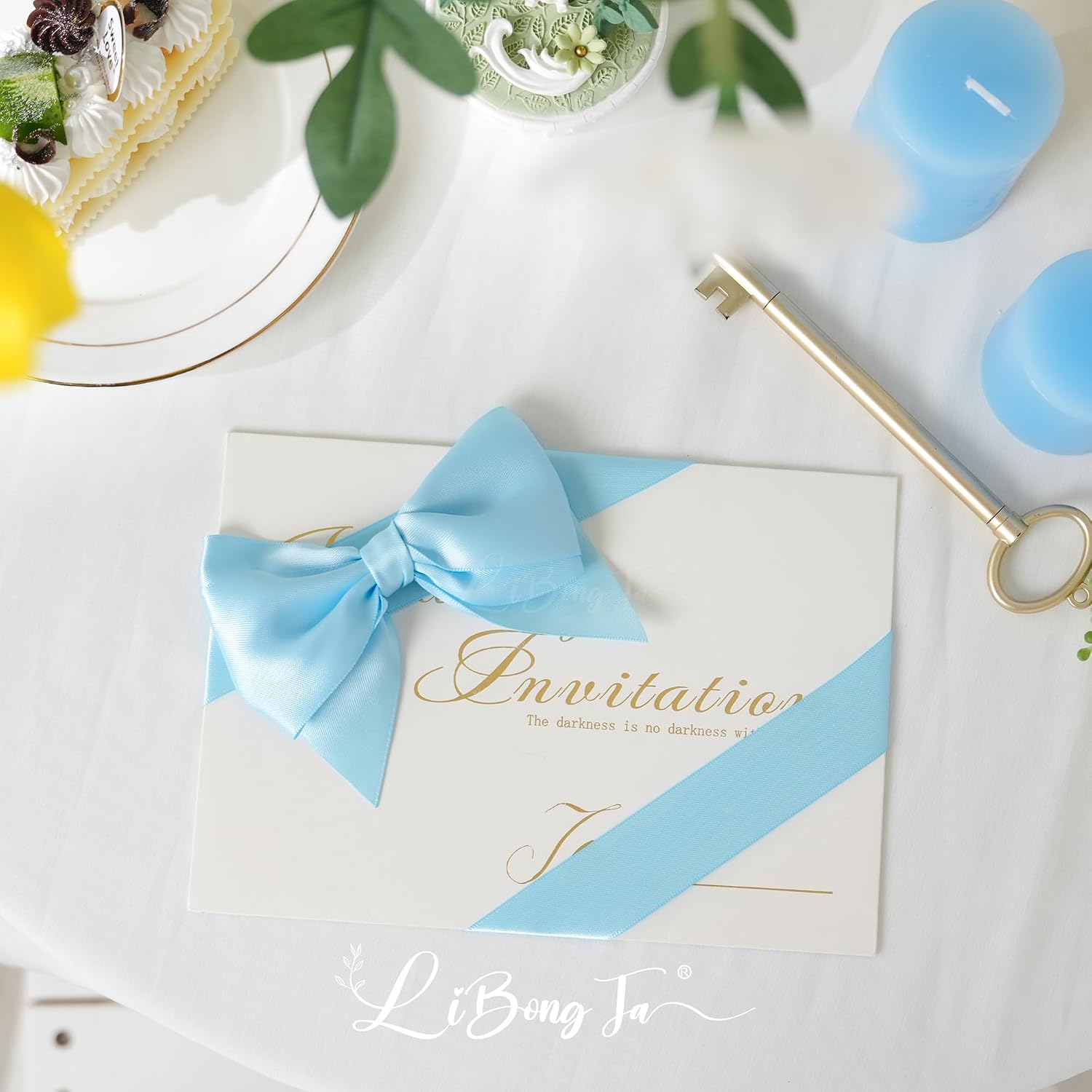 Blue Bows 24 PCS Baby Blue Satin Ribbon Bows 4" Pre-Tied Twist Tie Bow for Gift Wrapping Treat Bags Cake Pops Candy Apple Crafts Baby Shower Birthday Wedding Party Favors
