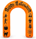 8ft halloween inflatable arch with led lights, orange, main product view