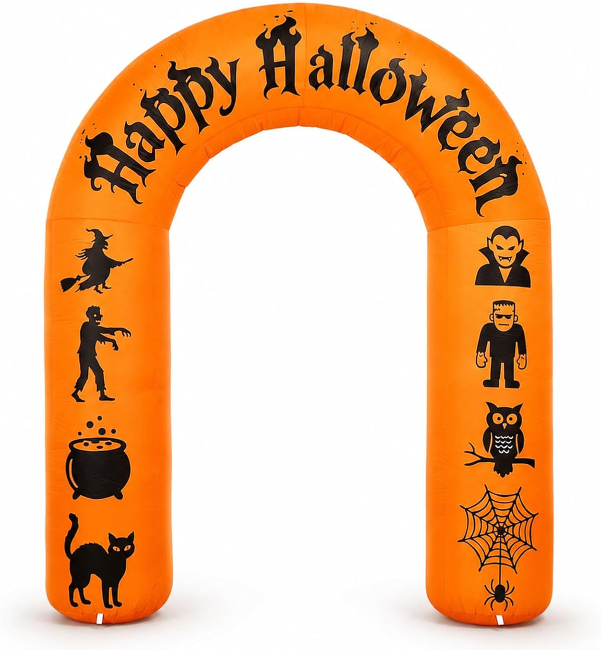 8ft halloween inflatable arch with led lights, orange, main product view