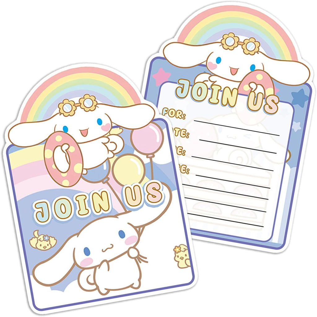 20pcs Cinna-morolls Birthday Invitation Cards 20Packs Invitation Cards for Kids Cinna-morolls Birthday Party