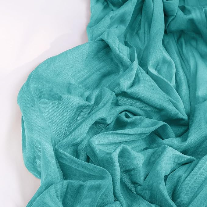 Teal Green Cheesecloth Table Runner 6 Pack Fall Table Runners Boho Gauze 120 Inches Turquoise Cheese Cloth Fall Table Decorations for Thanksgiving Wedding Bridal Baby Shower Tea Party Decor