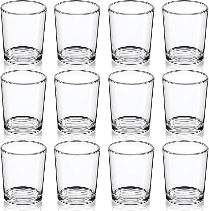 DARJEN Votive Candle Holders Set of 12 - Glass Votives Holder - Clear Floating Tealight Candle Holder Bulk for Table Centerpieces & Wedding Decor