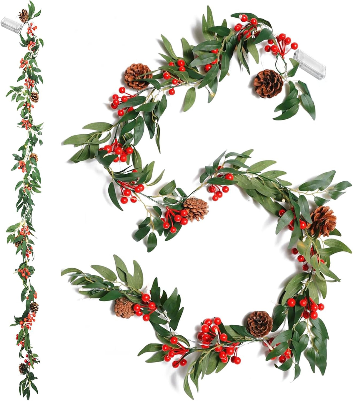 6ft pre-lit christmas garland with lights - artificial, main product view