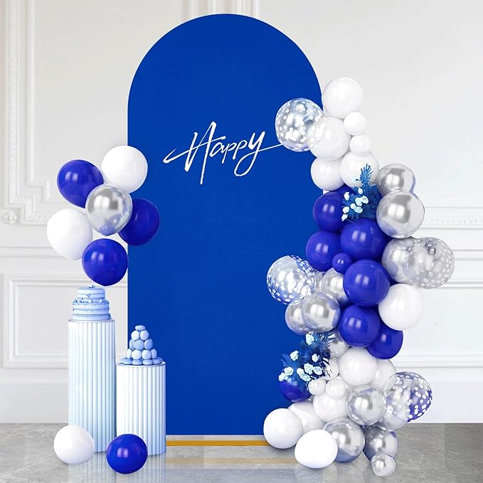 SoarDream Navy Blue Spandex Arch Cover 6FT Wedding Arch Backdrop Cover Stretchy Backdrop Chiara Wall Arch Stand Cover for Wedding Birthday Balloon Decorations- Ideal for Balloon Arches