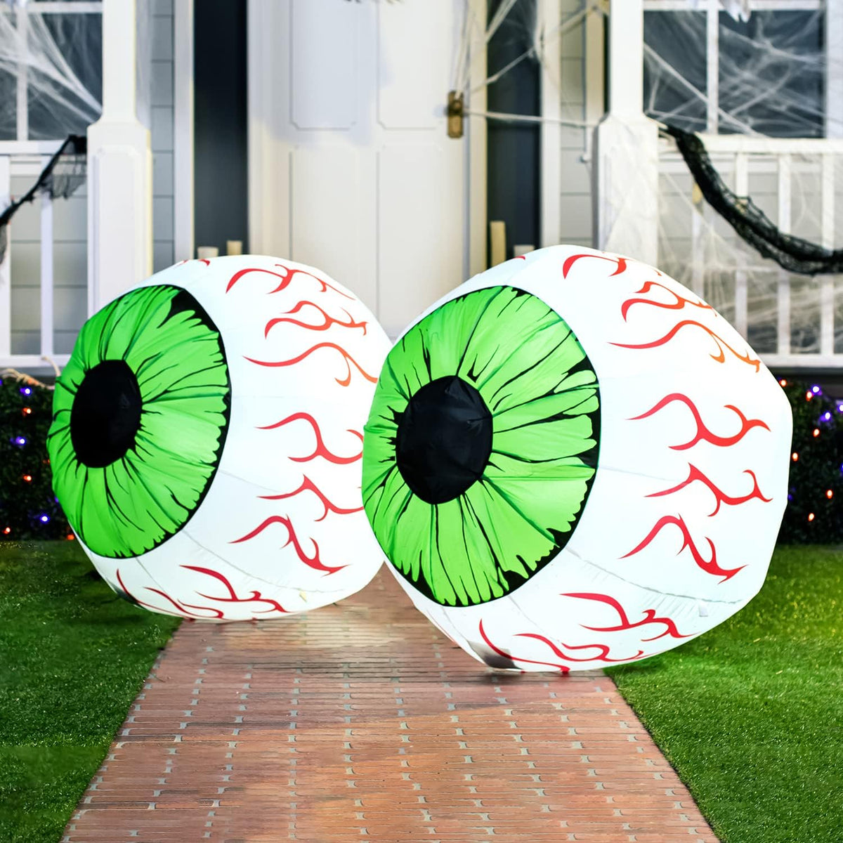 Joiedomi 2 Pack Halloween Inflatables Large Set of Eyes Decoration Blow Ups G...