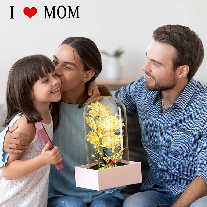 Beauty and The Beast Rose,Birthday Gifts for Women,Colorful Rainbow Up Rose in A Glass Dome,Gifts for Mom,Women,Wife's,Grandma Wife Anniversary,Valentines,Thanksgiving,Christmas,Wedding