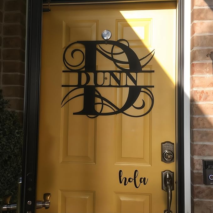 Personalized Metal Name Signs, Split Letter Monogram Wall Decor, Custom Last Name Sign, Family Name Sign for Outdoor, Personalized Wedding Gift, Garden Decor, Metal Wall Art, Housewarming Gift (MonogramDesign_6)
