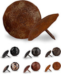 10 Pack 2" Round Head Iron Clavos Decorative Nails – Rusted – Handmade Rustic Round Fasteners for Farmhouse Shutters, Faux Wood Beams, Barn Doors, Shutters, Gates – Ornamental Wood Accent