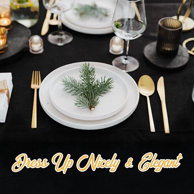BRILLMAX 6 Pack Black Tablecloths for 8 Foot Rectangle Tables 90 x 156 Inch - 8ft Rectangular Bulk Linen Polyester Fabric Washable Cloth Cover for Wedding Reception Banquet Birthday Party