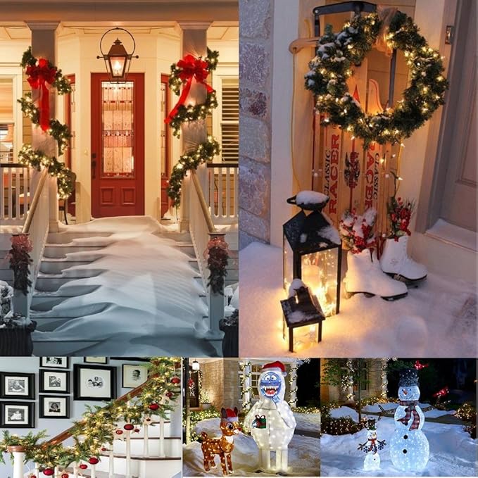 Battery Operated Christmas Lights - 16ft 50 LED String Lights with Timer, Waterproof, Warm White, 2 Pack for Indoor/Outdoor Wedding Party, Home, Garden