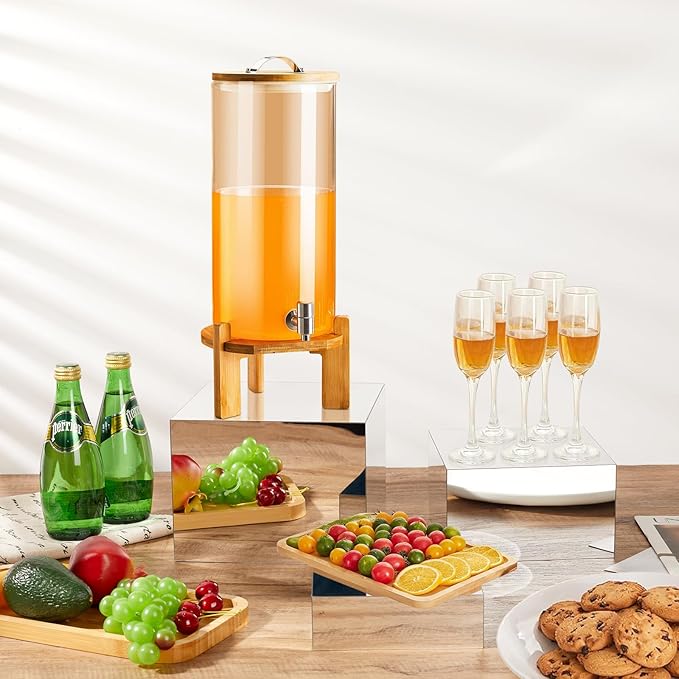 3 Pcs Acrylic Risers for Display, Acrylic Cube Box Food Display Risers Stand Shelf for Catering Dessert Collectibles Jewelry Figures Party (Silver3pc)