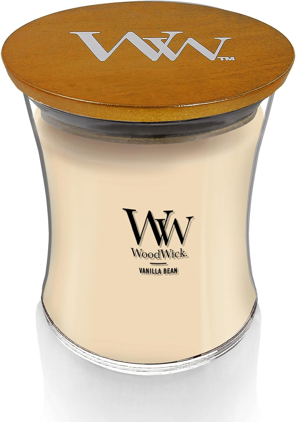 WoodWick Vanilla Bean Holiday Candle Gifts for Women and Men, 9.7 oz Medium Hourglass Candle with Crackling Wick