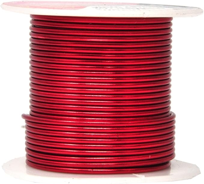Mandala Crafts 14 Gauge Anodized Aluminum Craft Wire for Jewelry Making – 330 FT Colored Flexible Silver Copper Black Pink Ice Blue Red Wire - Bendable for Bonsai Armature Crafting Sculpting