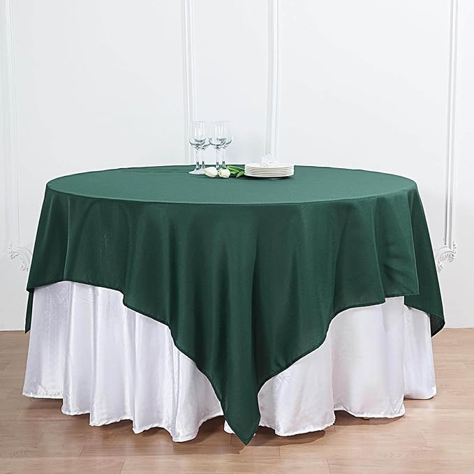 Efavormart 90" Hunter Emerald Green Wholesale Linens Polyester Square Linen Tablecloth for Kitchen Dining Wedding Birthday Party