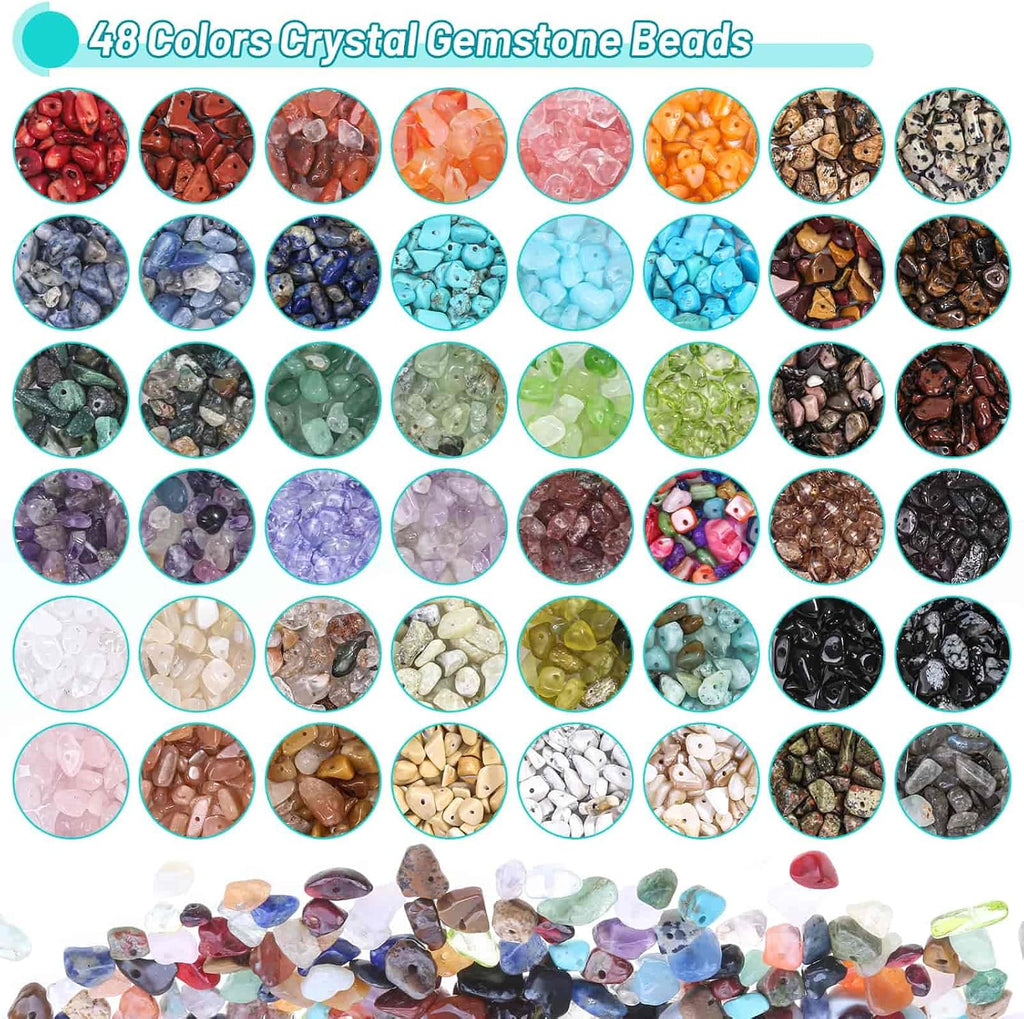 paxcoo 2278pcs crystal beads for jewelry making supplies showing dimensions