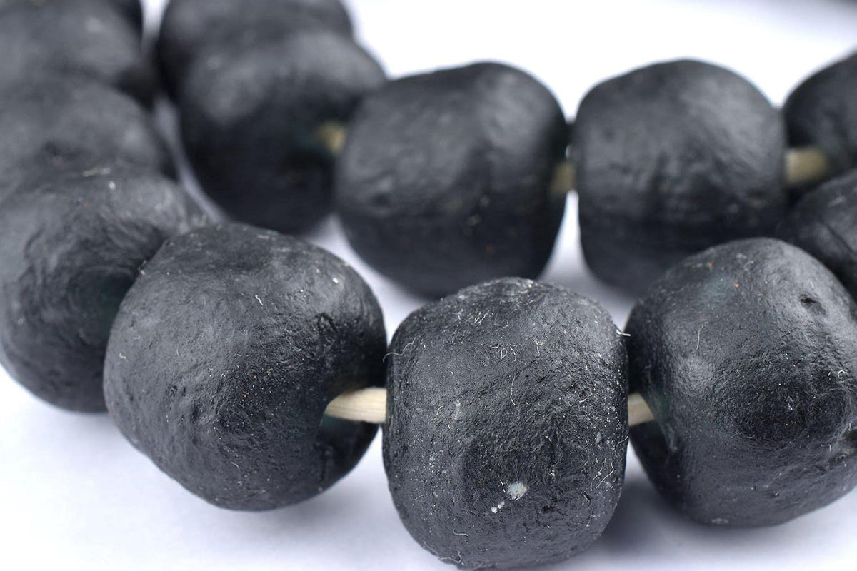jumbo recycled glass beads, 21–25mm – african sea, main product view